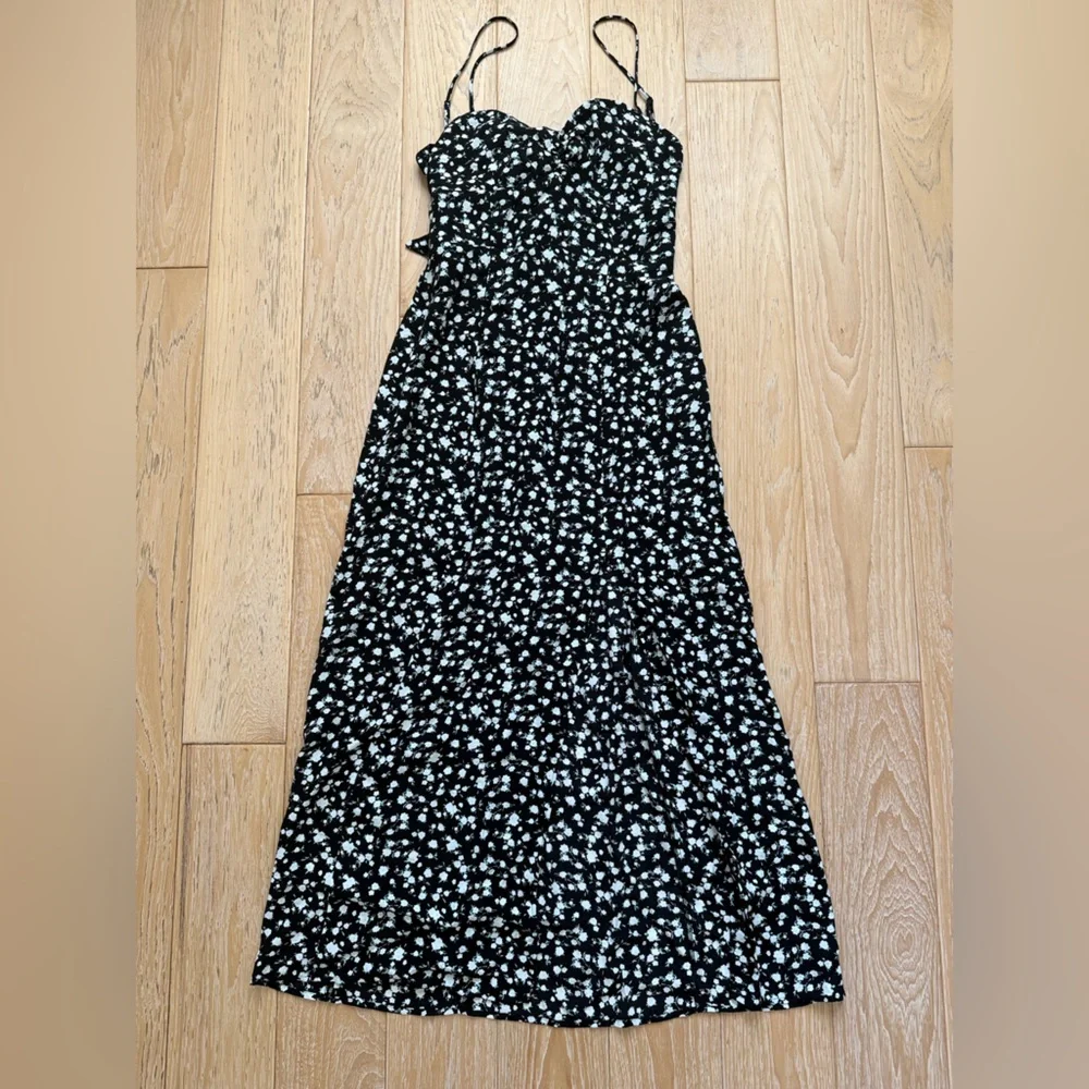 AMERICAN EAGLE Women Dress Cottagecore Boho Floral Summer Slit Maxi Small‎